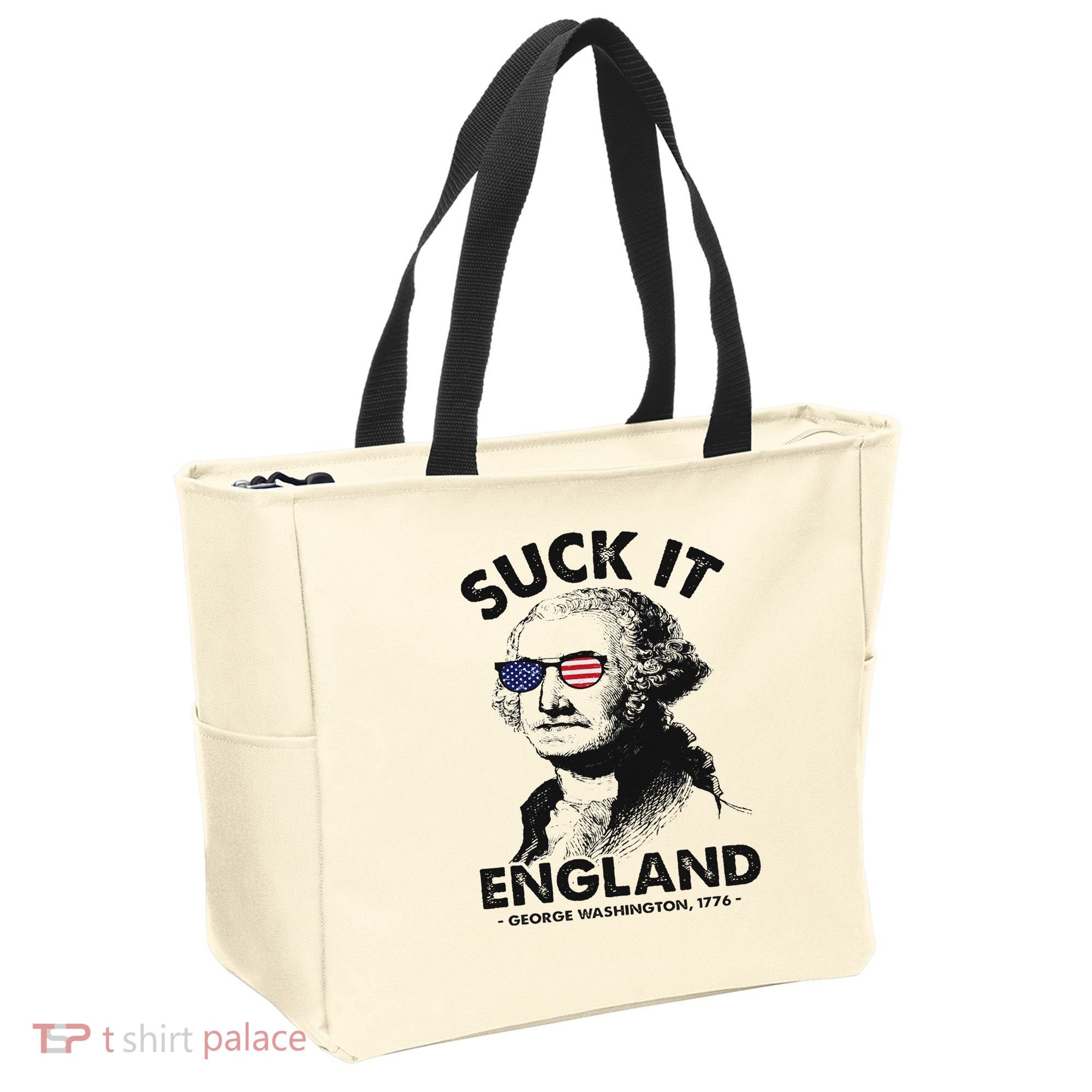 Suck It England Funny 4th Of July George Washington 1776 Tote Bag