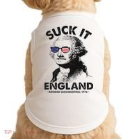 Suck It England Funny 4th Of July George Washington 1776 Doggie Tank thumb 0