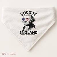 Suck It England Funny 4th Of July George Washington 1776 USA-Made Doggie Bandana thumb 0