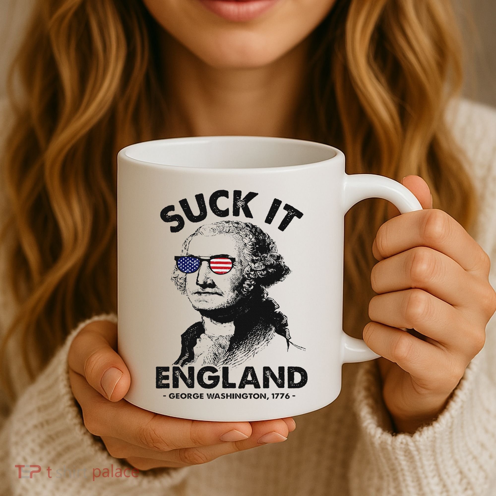 Suck It England Funny 4th Of July George Washington 1776 Coffee Mug