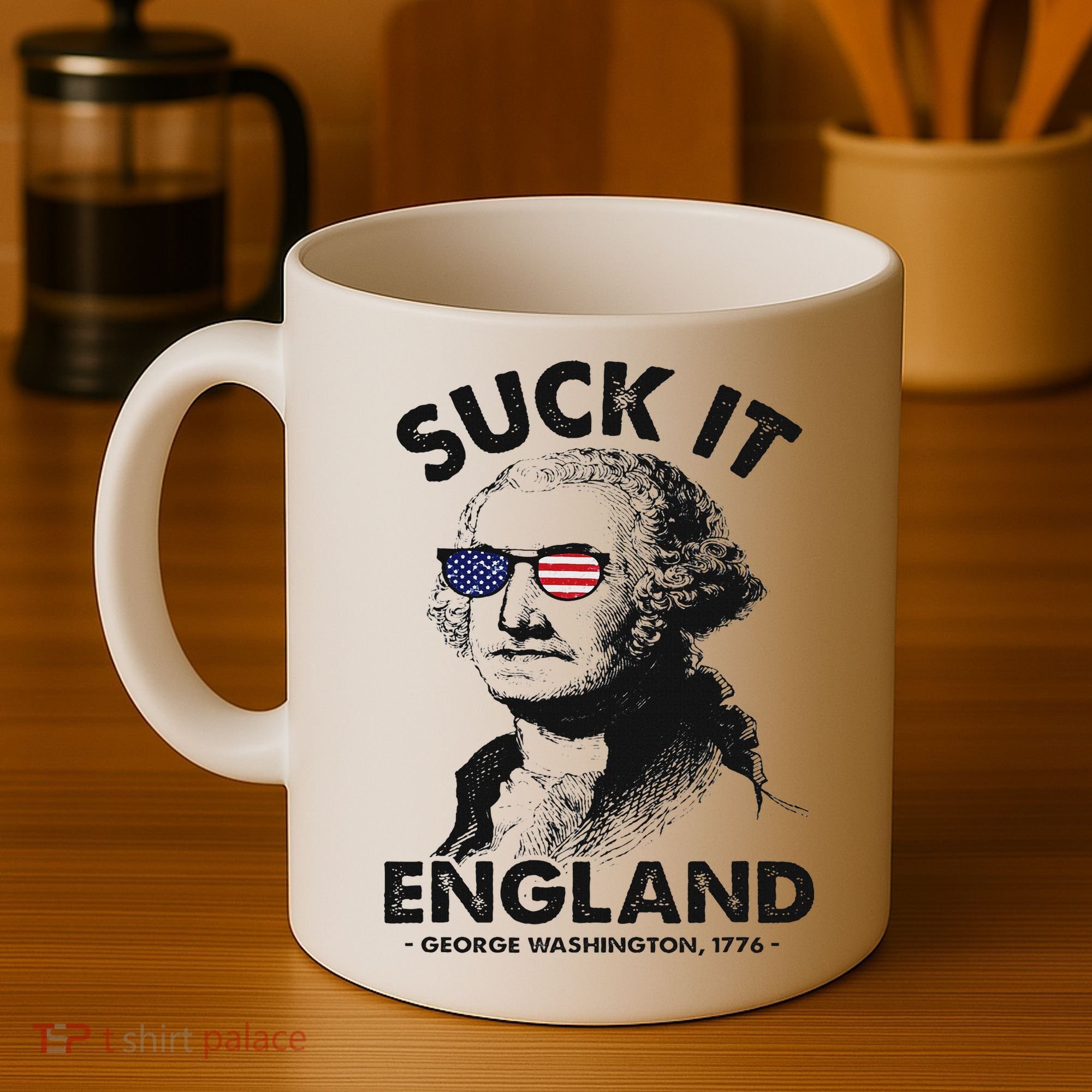Suck It England Funny 4th Of July George Washington 1776 Coffee Mug