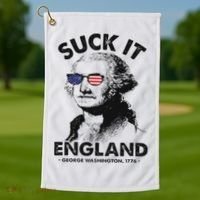 Suck It England Funny 4th Of July George Washington 1776 Golf Towel thumb 1