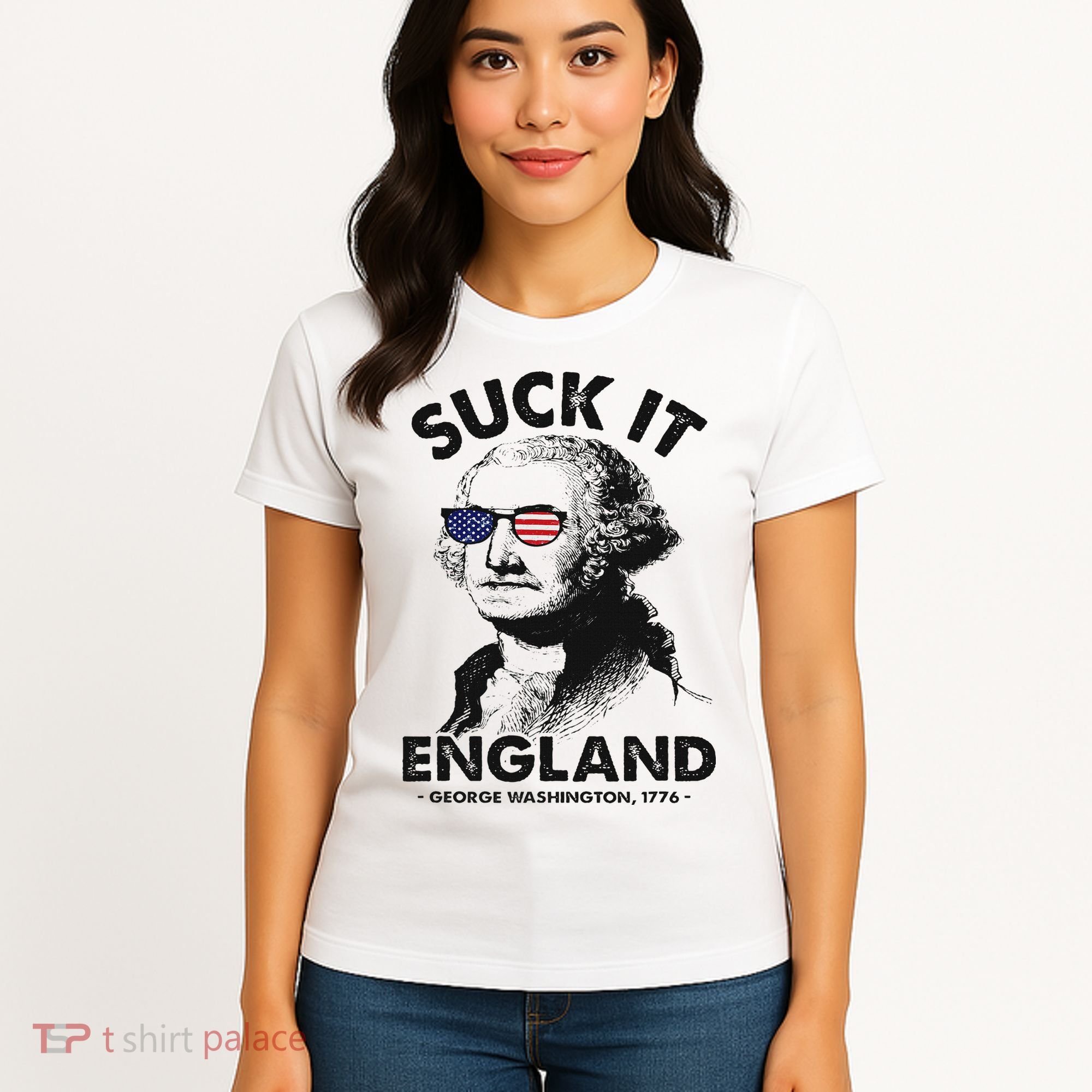 Suck It England Funny 4th Of July George Washington 1776 Women's T-Shirt