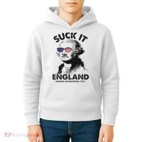 Suck It England Funny 4th Of July George Washington 1776 Kids Hoodie thumb 4