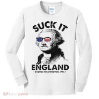 Suck It England Funny 4th Of July George Washington 1776 Kids Long Sleeve Shirt thumb 0