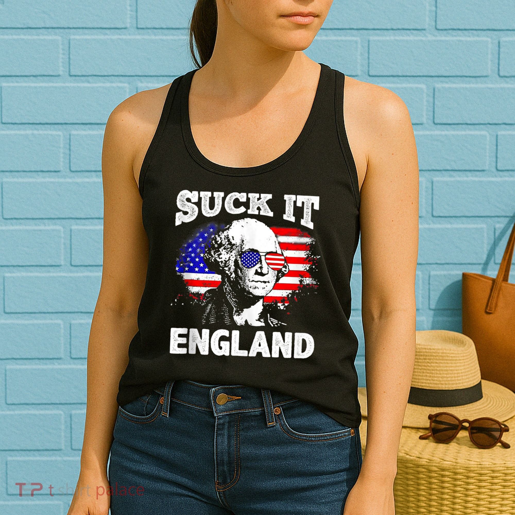 Suck It England Funny 4th Of July Flag Patriotic Women's Tank Top