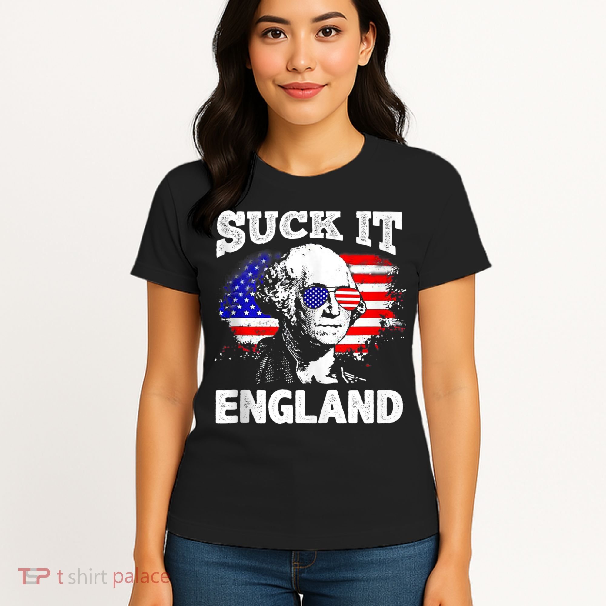 Suck It England Funny 4th Of July Flag Patriotic Women's T-Shirt