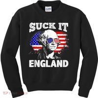Suck It England Funny 4th Of July Flag Patriotic Kids Sweatshirt thumb 0