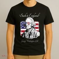 Suck It England Funny George Washington USA Flag 4th of July T-Shirt thumb 3