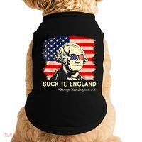 Suck It England Funny 4th Of July George Washington 1776 Doggie Tank thumb 0