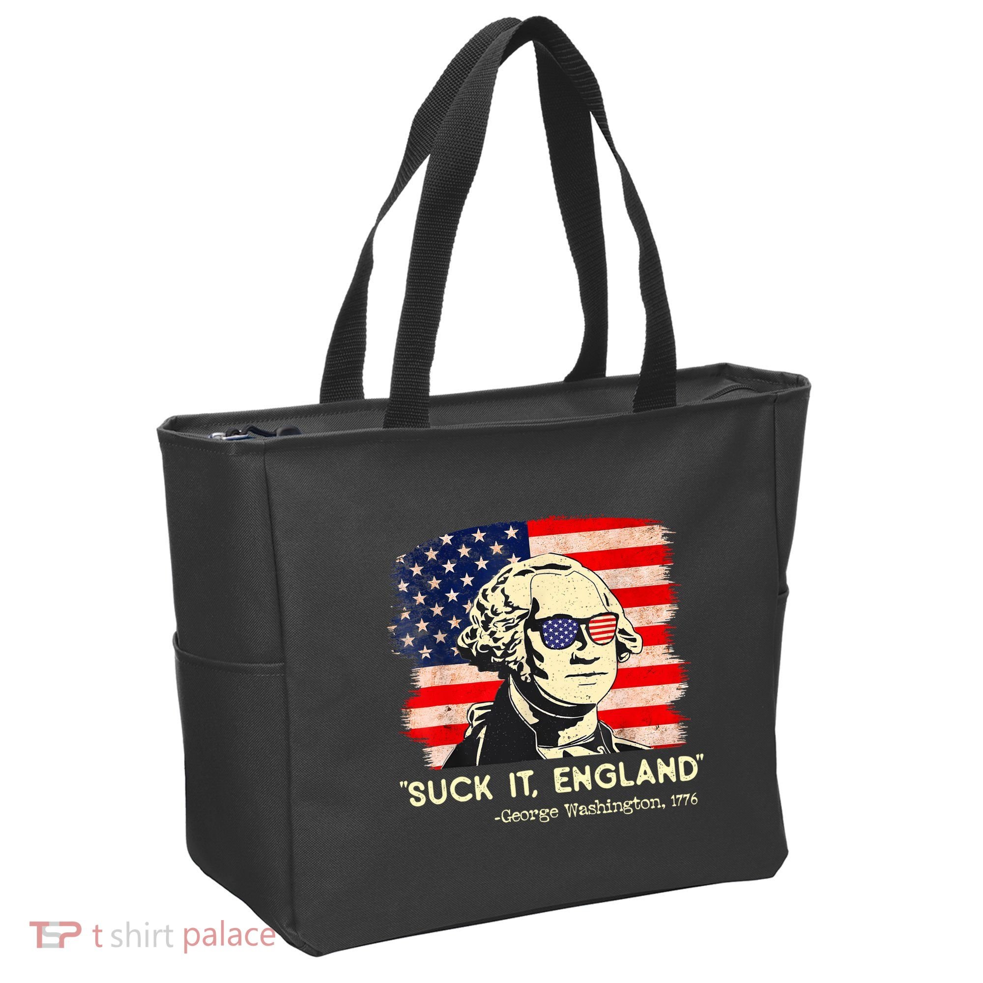 Suck It England Funny 4th Of July George Washington 1776 Tote Bag
