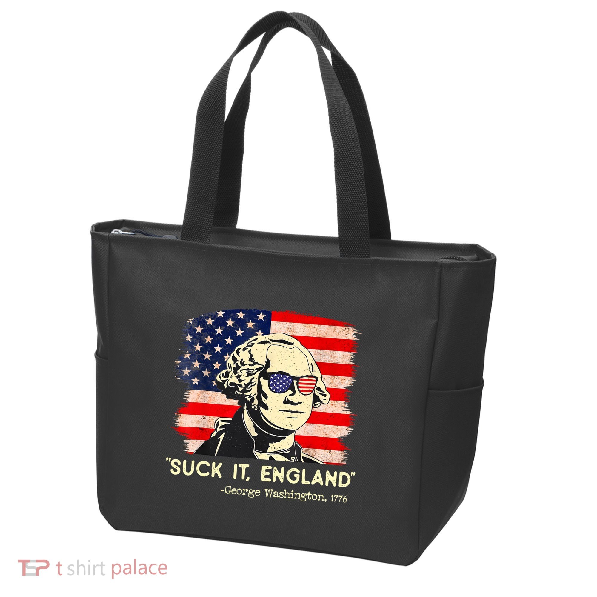 Suck It England Funny 4th Of July George Washington 1776 Tote Bag