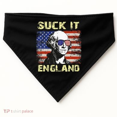 Suck It England Funny George Washington USA-Made Doggie Bandana