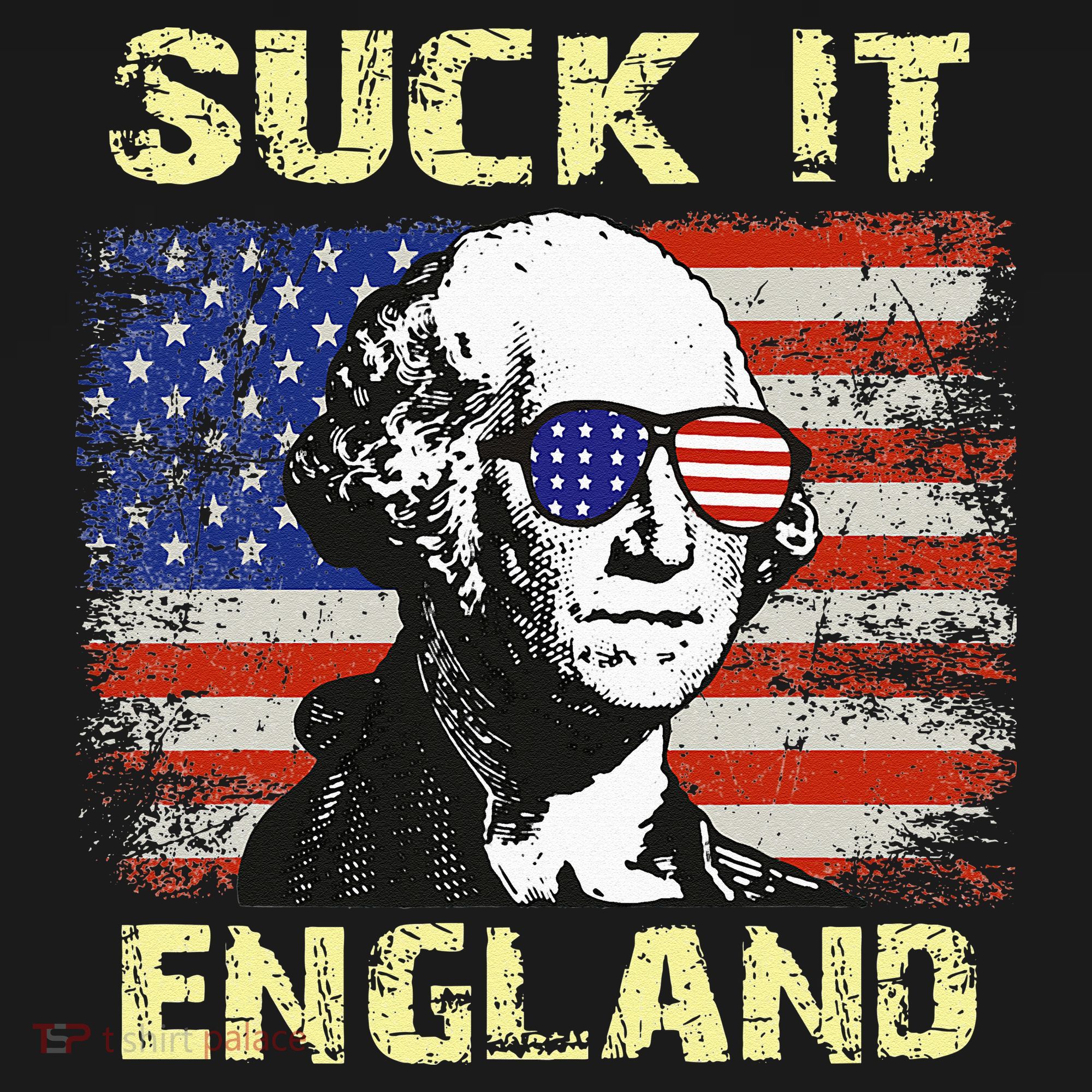 Suck It England Funny George Washington USA-Made Doggie Bandana