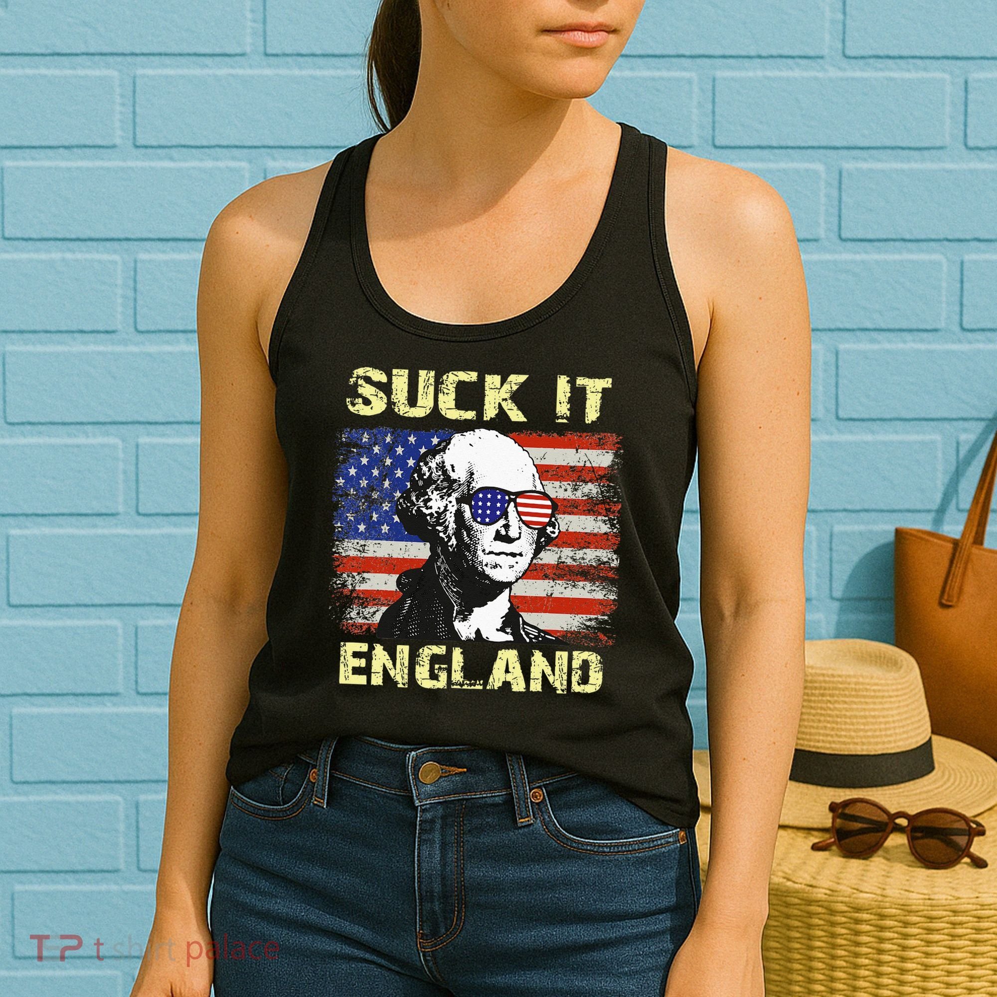 Suck It England Funny George Washington Women's Tank Top
