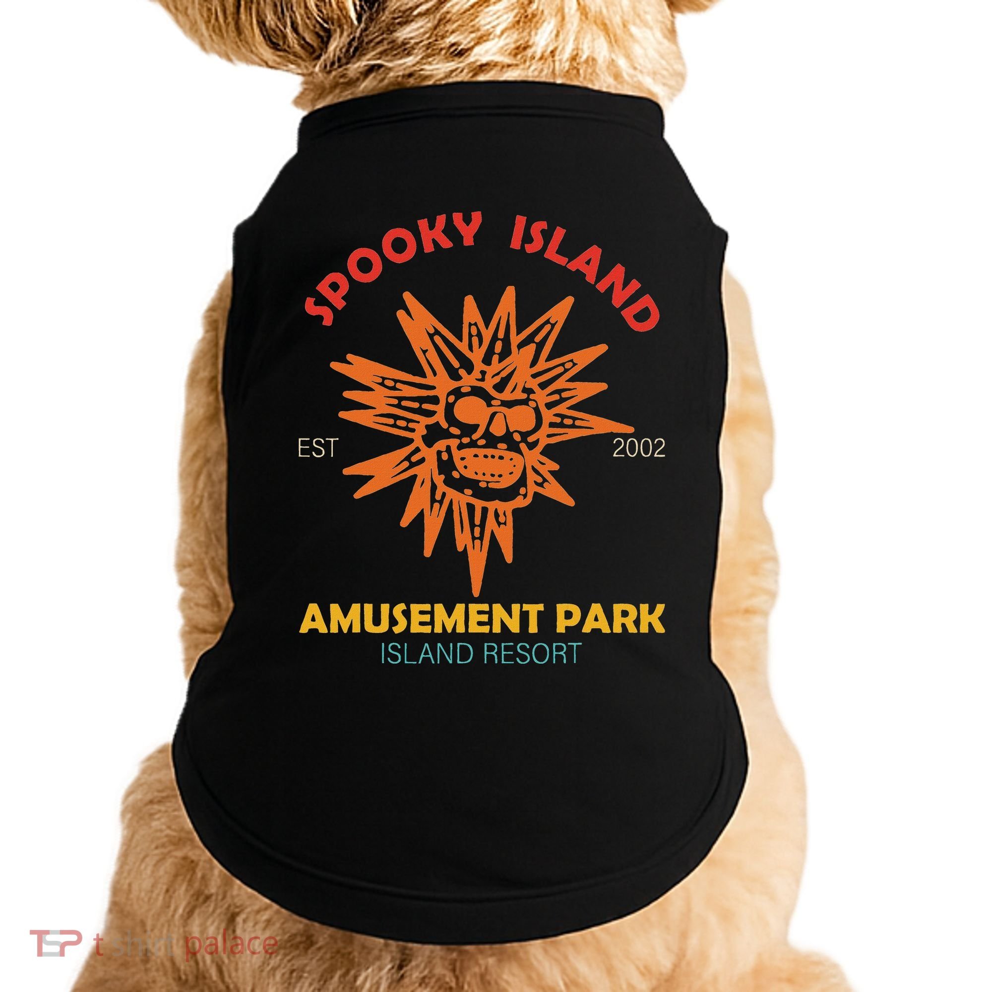 Spooky Island Est 2002 Amusement Park Island Resort Doggie Tank