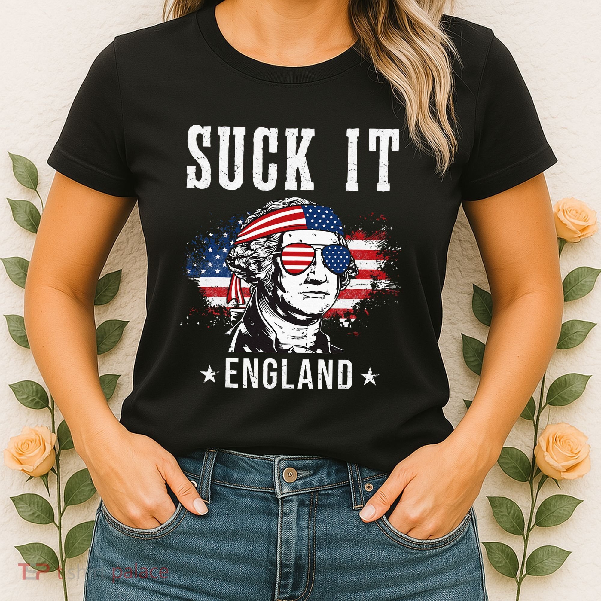Suck It England Funny George Washington Funny Women's T-Shirt