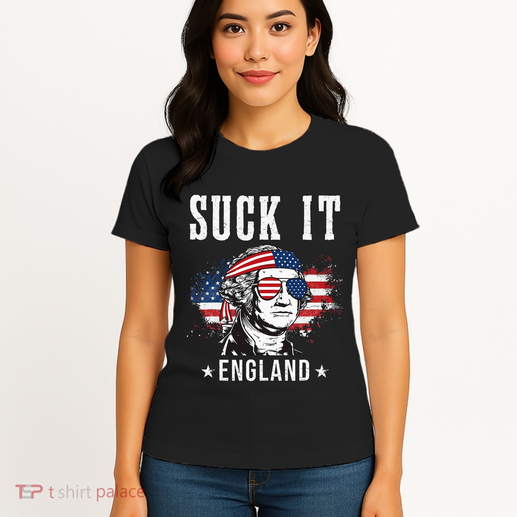 Suck It England Funny George Washington Funny Women's T-Shirt
