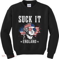 Suck It England Funny George Washington Funny Kids Sweatshirt thumb 0