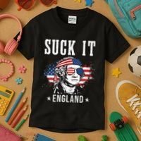 Suck It England Funny George Washington Funny Kids T-Shirt thumb 3