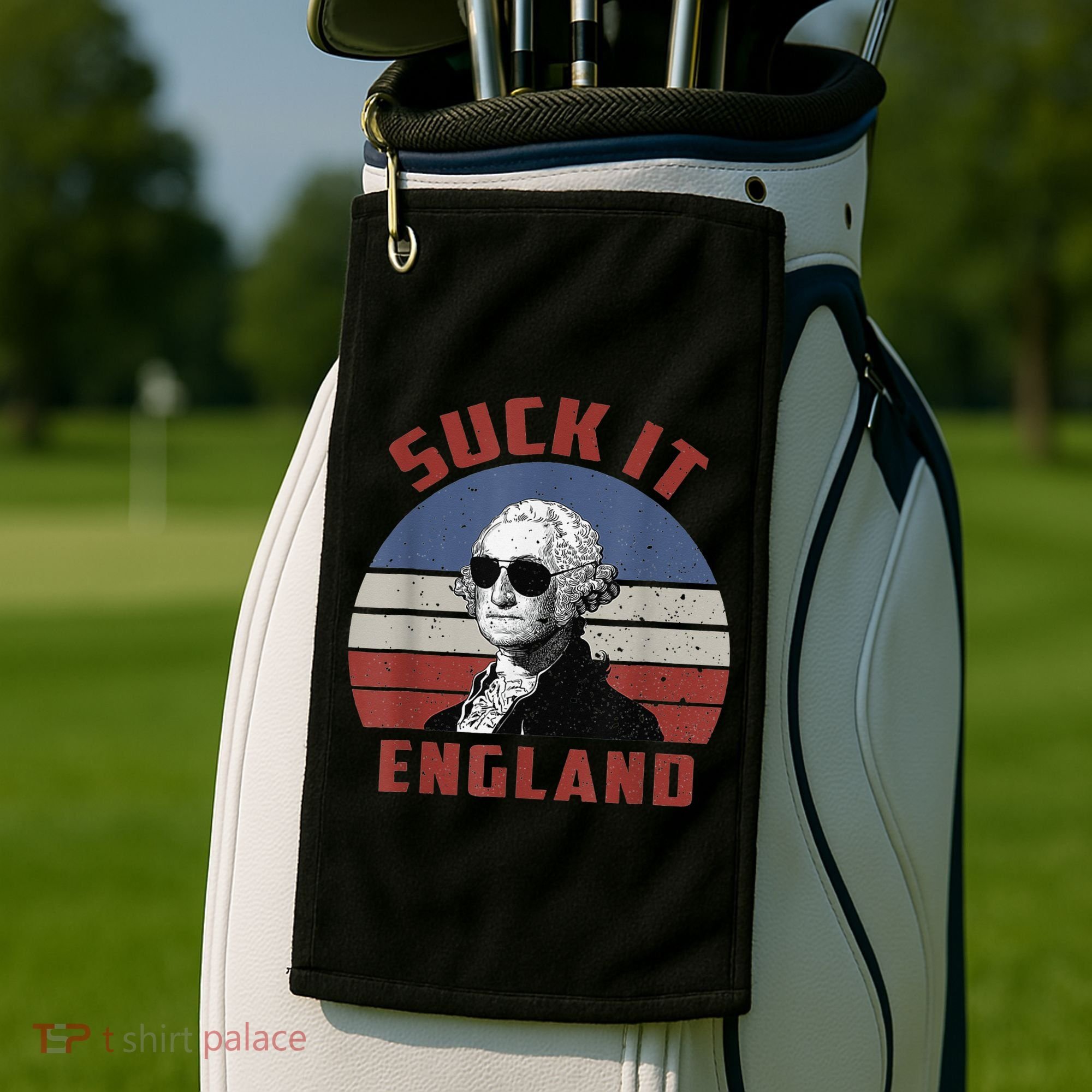 Suck It England Funny 4th of July Golf Towel