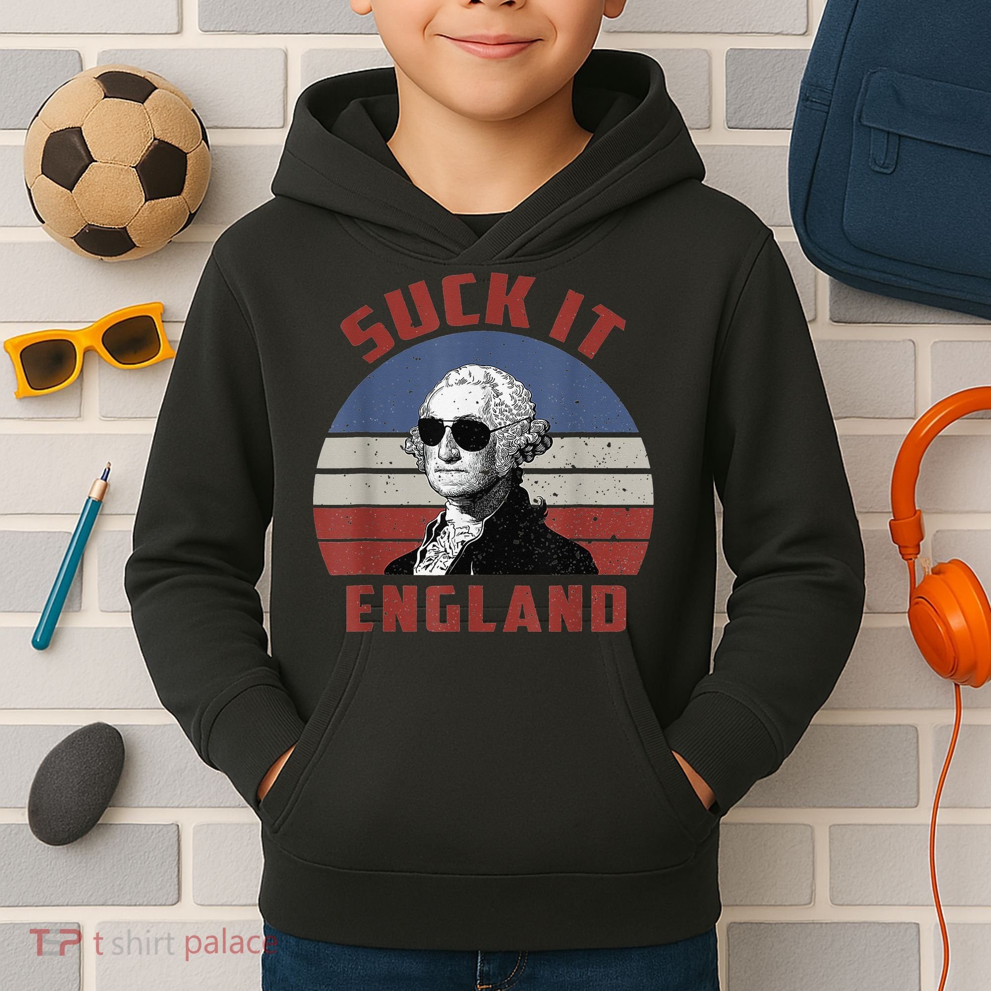 Suck It England Funny 4th of July Kids Hoodie