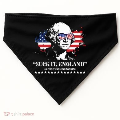 Suck It England George Washington 1776 USA-Made Doggie Bandana