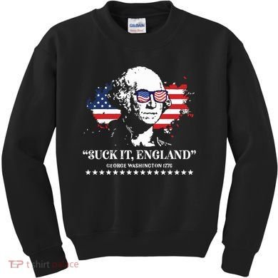 Suck It England George Washington 1776 Kids Sweatshirt