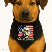 Suck It England Funny 4th Of July Funny George Washington USA-Made Doggie Bandana thumb 1