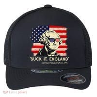Suck It England Funny 4th Of July Funny George Washington Flexfit Unipanel Trucker Cap thumb 0