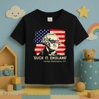 Suck It England Funny 4th Of July Funny George Washington Toddler T-Shirt thumb 3