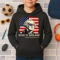 Suck It England Funny 4th Of July Funny George Washington Kids Hoodie thumb 2
