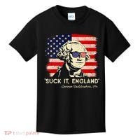 Suck It England Funny 4th Of July Funny George Washington Kids T-Shirt thumb 0