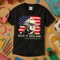 Suck It England Funny 4th Of July Funny George Washington Kids T-Shirt thumb 3