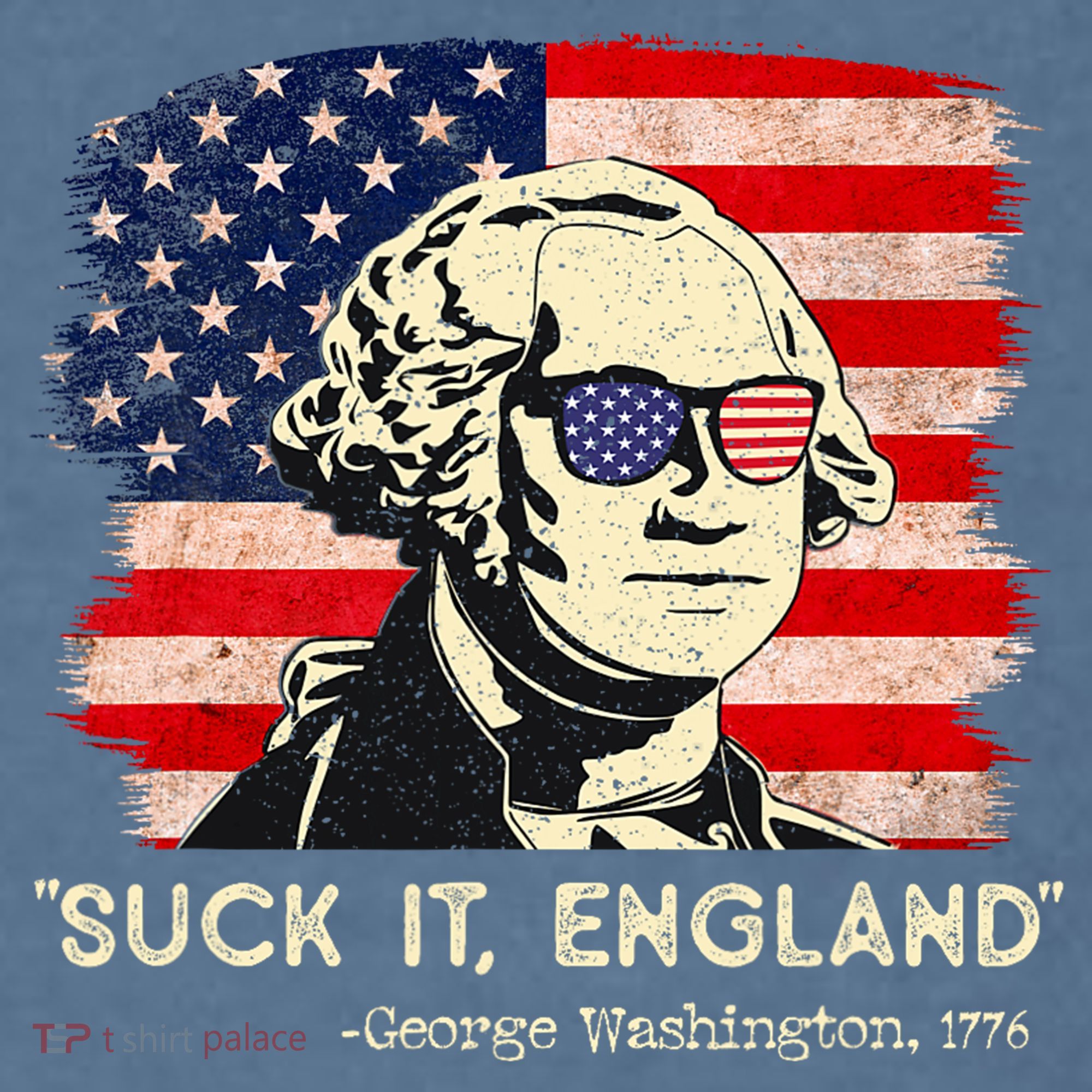 Suck It England Funny 4th Of July Funny George Washington Comfort Colors Garment-Dyed Hooded Sweatshirt
