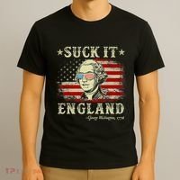 Suck It England Funny 4th Of July George Washington 1776 T-Shirt thumb 3