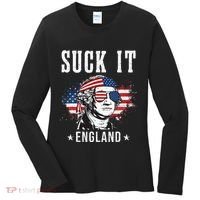 Suck It England Funny 4th of July George Washington Funny Women's Long Sleeve Shirt thumb 0