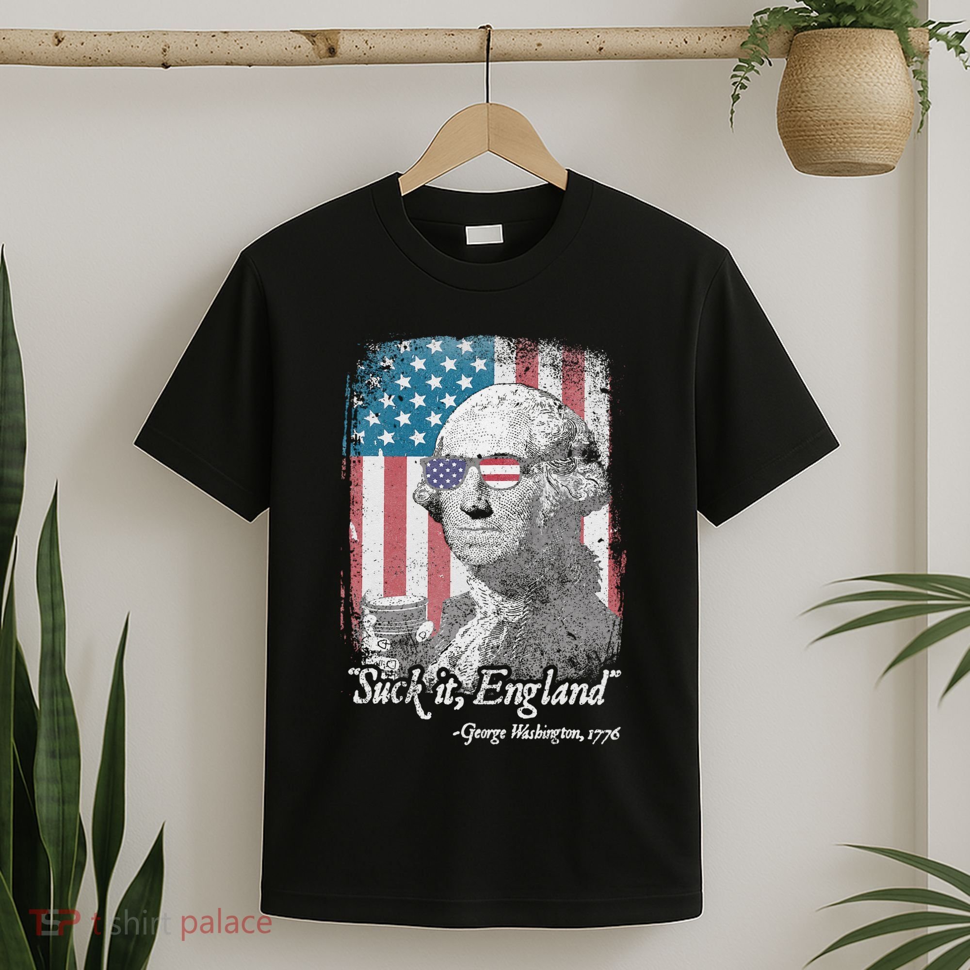 Suck It England Funny 4th of July George Washington 1776 T-Shirt