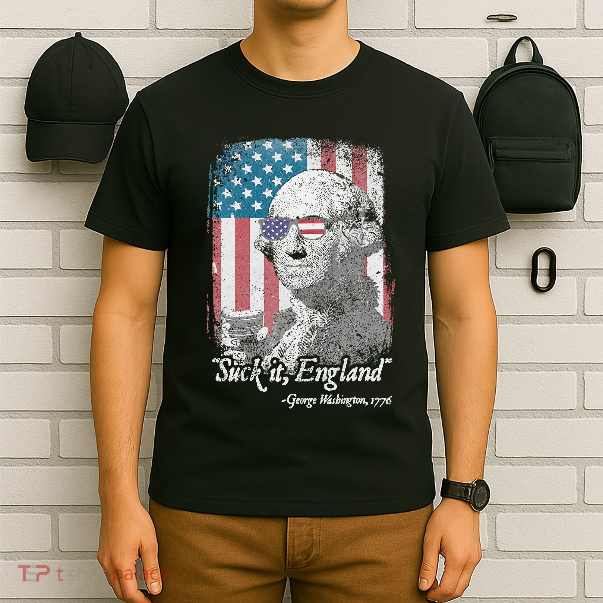 Suck It England Funny 4th of July George Washington 1776 T-Shirt