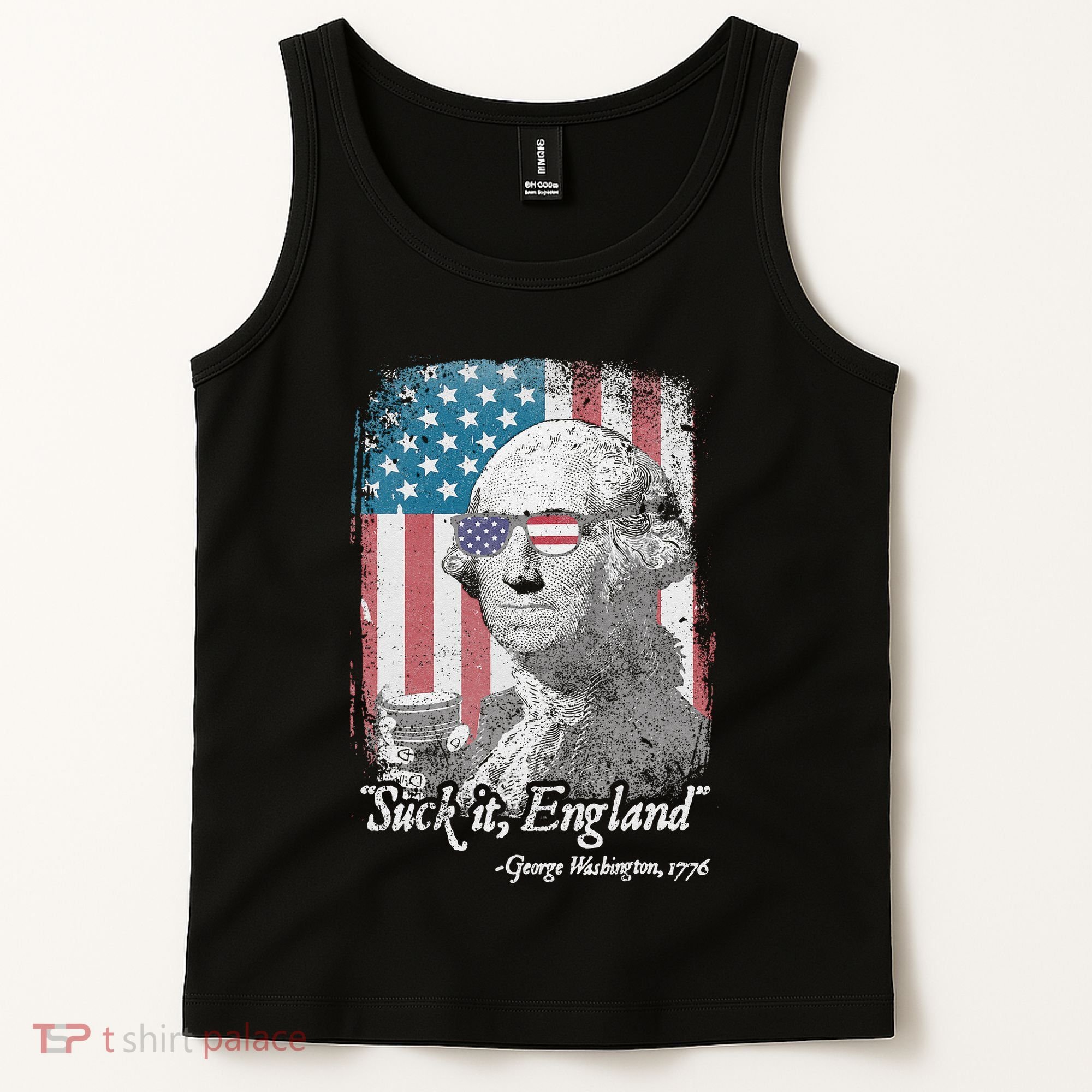 Suck It England Funny 4th of July George Washington 1776 Tank Top