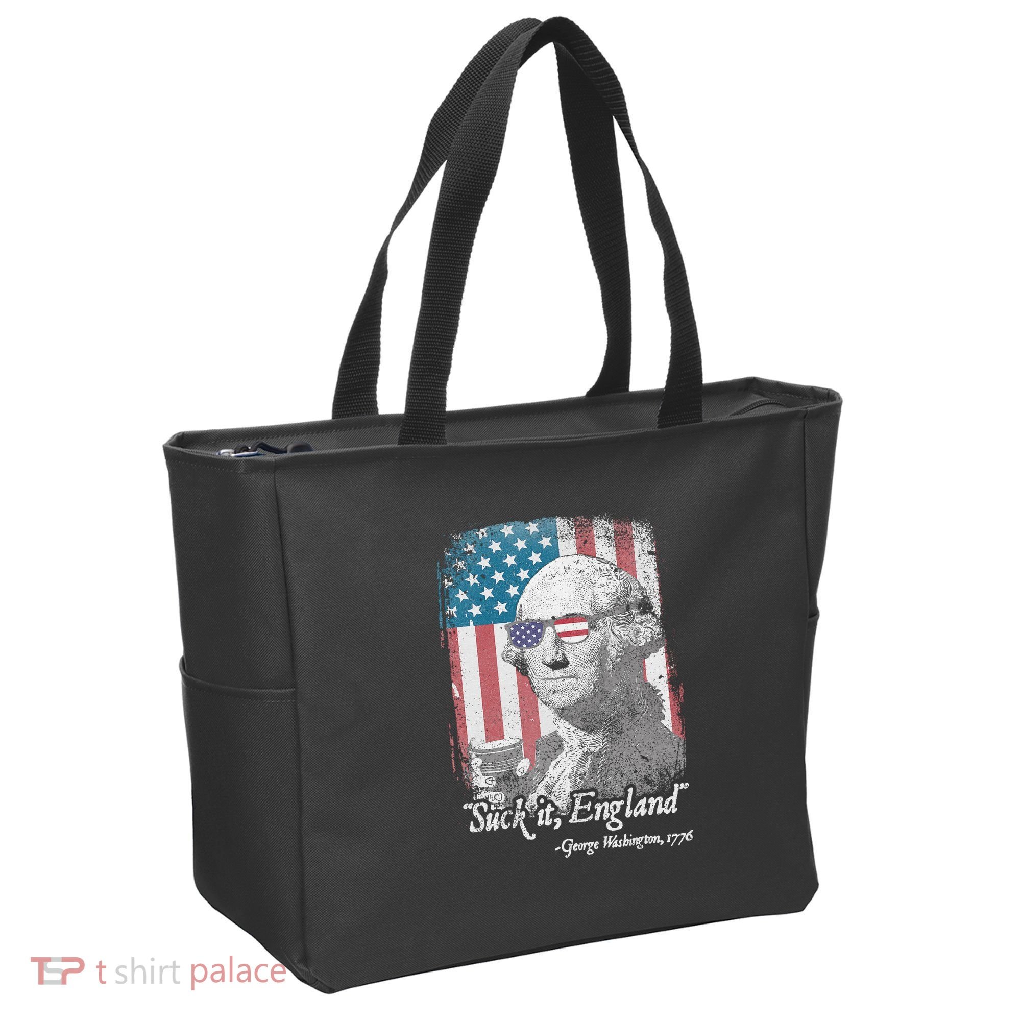 Suck It England Funny 4th of July George Washington 1776 Tote Bag