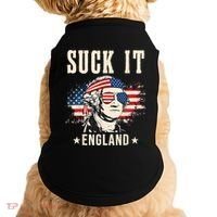 Suck It England Funny 4th Of July George Washington Doggie Tank thumb 0