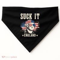 Suck It England Funny 4th Of July George Washington USA-Made Doggie Bandana thumb 0