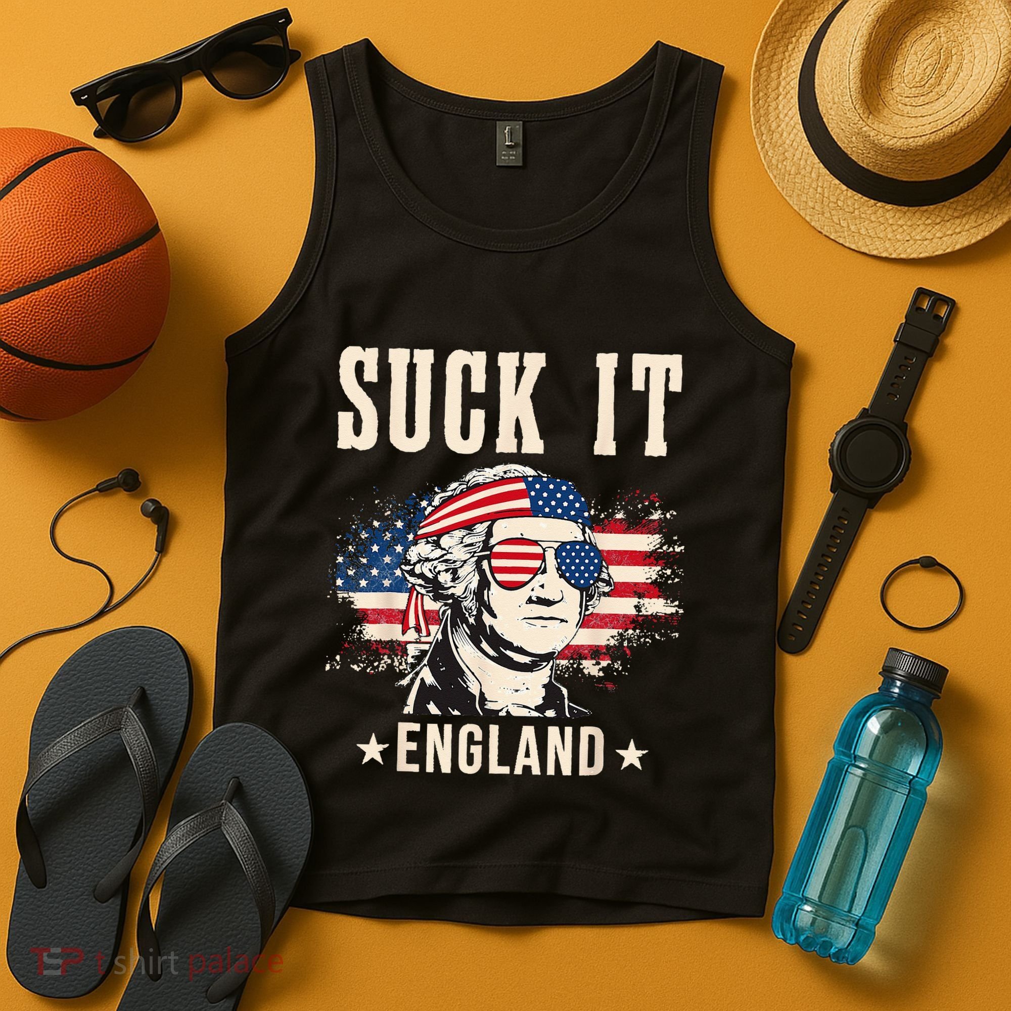 Suck It England Funny 4th Of July George Washington Tank Top
