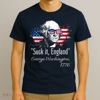 SUCK IT ENGLAND Funny 4th Of July George Washington 1776 T-Shirt thumb 3