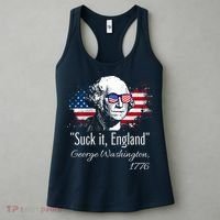 SUCK IT ENGLAND Funny 4th Of July George Washington 1776 Women's Tank Top thumb 3