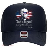 SUCK IT ENGLAND Funny 4th Of July George Washington 1776 Hat thumb 0