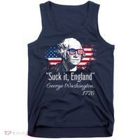 SUCK IT ENGLAND Funny 4th Of July George Washington 1776 Tank Top thumb 0
