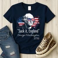 SUCK IT ENGLAND Funny 4th Of July George Washington 1776 Women's T-Shirt thumb 3