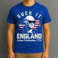 SUCK IT ENGLAND Funny 4th Of July George Washington 1776 T-Shirt thumb 3